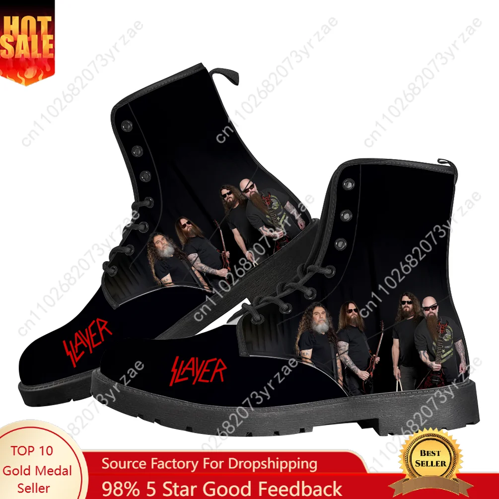 

Slayer Made Boots Mens Womens Teenager Shoes Casual Boot Outdoor Light High Quality Couple Print Pattern Text Custom Made Shoes