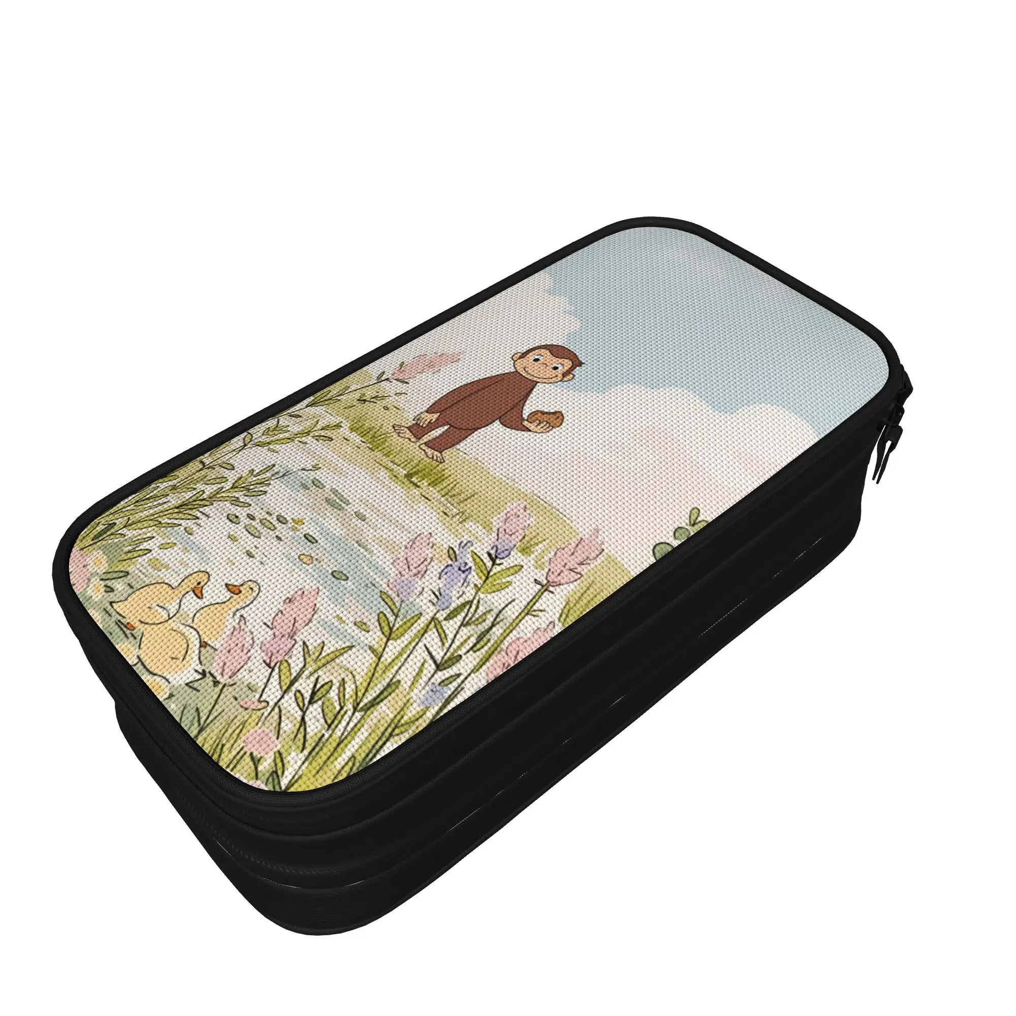 Curious George Monkey Pencil Case  Back To School Pencil Cases Zipper Boy Girl Cool College Pencil Bag School Stationery