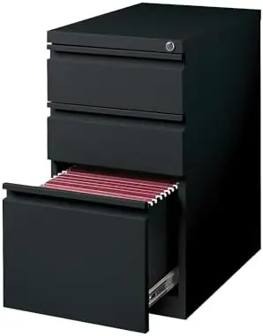 3-Drawer Vertical File Cabinet, Letter Size Documents, Lockable, 19.88