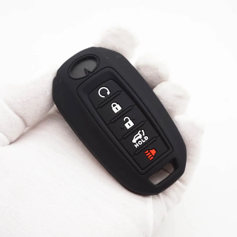 Xinyuexin Silicone Car Key Cover for Infiniti Keyless Entry Remote Rubber Case Shell QX50 QX60 QX80 5 Button 2019 2020 2022 2023