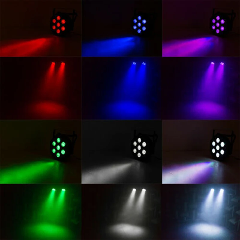 

7x10W RGBW LED Flat Par light Full Color LED effect Light DMX512 Control Wash Disco Bar Club Party Wedding Stage Light Show
