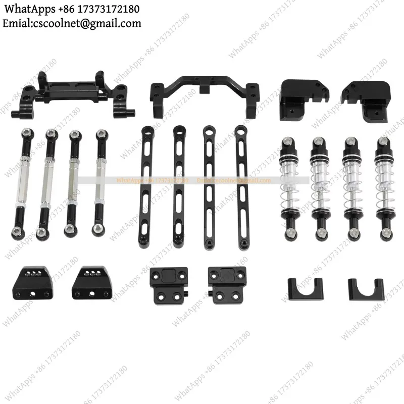 Metal 4-Link Suspension Shock Absorber Upgrade Kit for MN82 Series LC79 RC Crawler Truck Front and Rear