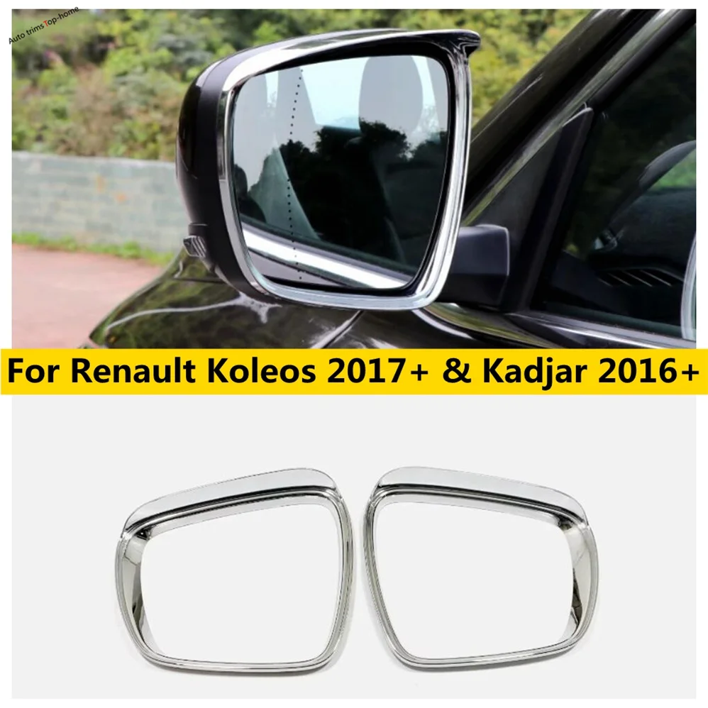 

ABS Chrome Rearview Mirror Rainproof Shell Cover Rain Visor Eyebrow Trim For Renault Koleos 2017 + / Kadjar 2016 + Accessories