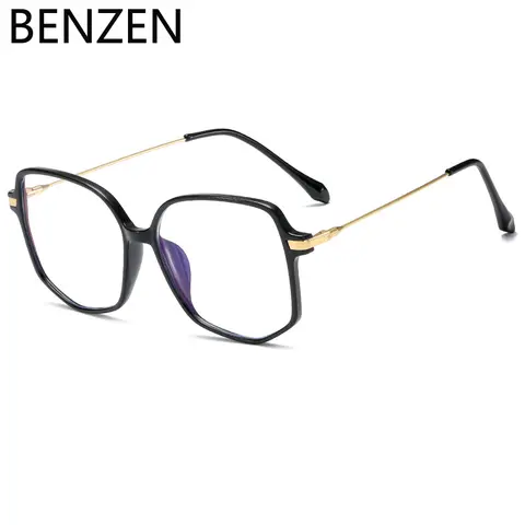 벤젠 뉴 트렌디 레트로 라지 프레임 안경테 블루라이트 차단 플레인 안경 여성용 - 한국 스타일 안경테 아이웨어