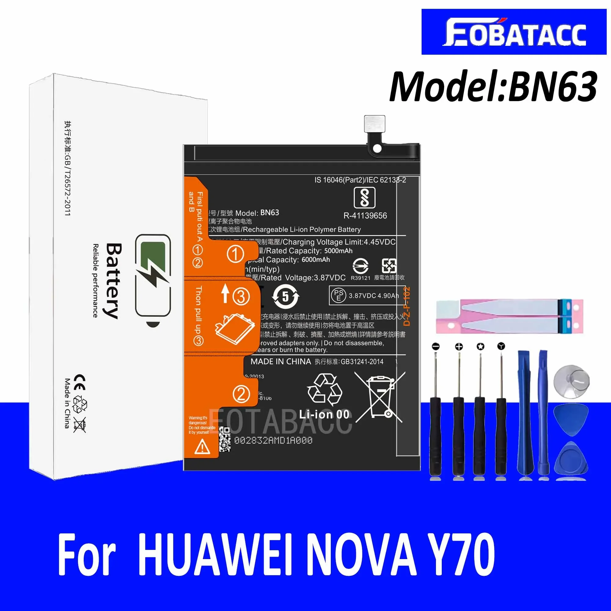 EOTABACC 100% New Original Battery BN63 For XIAOMI RedMi 10/ RedMi 10 PRIME /REDMI NOTE 11SE  Battery +Tools