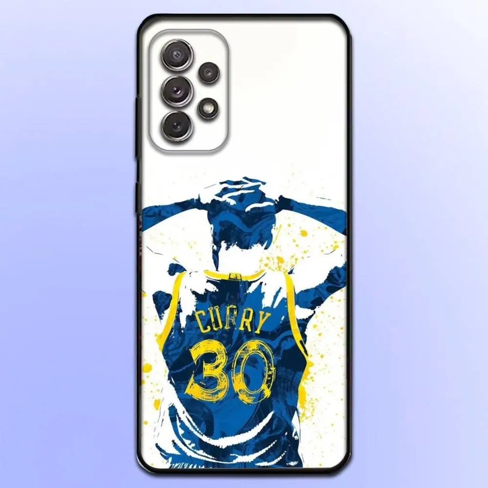 حافظة هاتف S-Stephen C-Curry لهاتف سامسونج S25، S24، S21، S22، S23، S30، Ultra، S20، Plus، Fe، Lite، Note، 10,9,5G غطاء أسود
