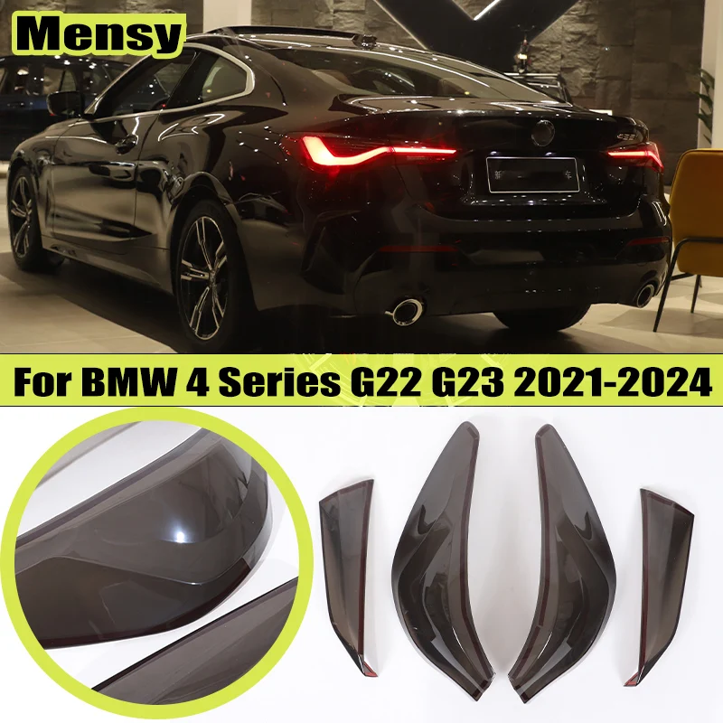 For BMW 4 Series G22G23 21-24 Blackened Car Rear Lamp Shade Brake Indicator Light Reversing Lamp Tail Lamp Cover Car Accessories