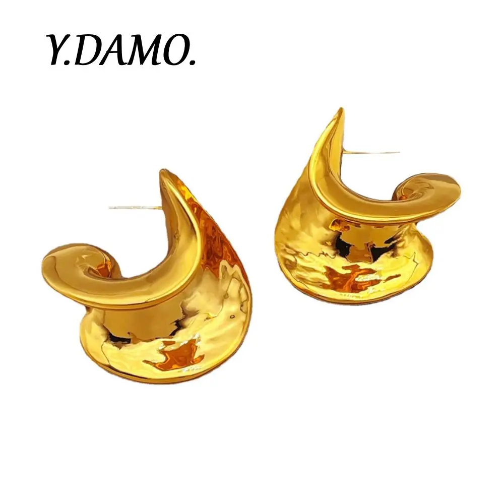 Damo Minimalist Geometry Trendy Earrings Gold Silver Color Waterproof Jewelry Irregular Design Women Earrings Quality Party Gift