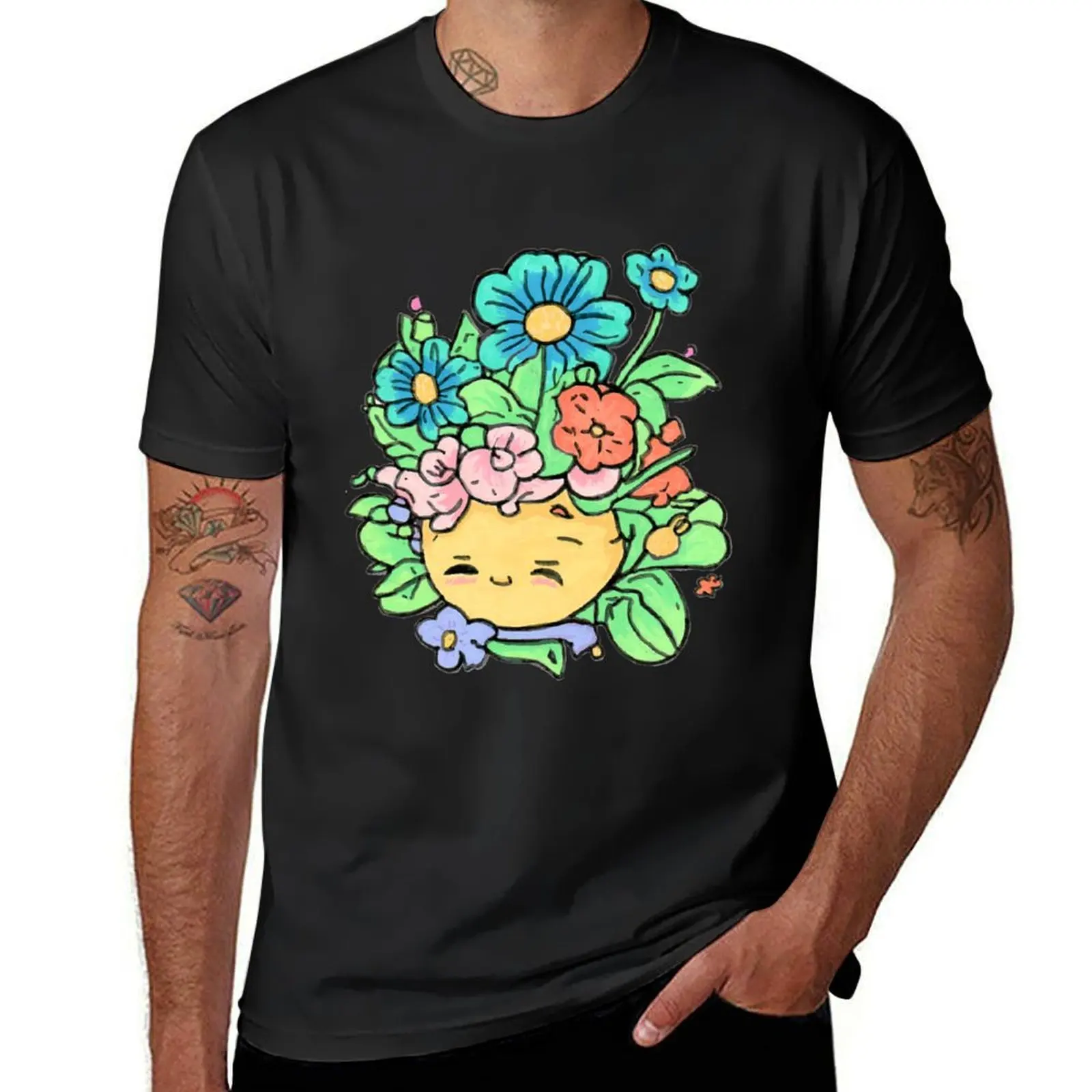 The Happy Potted Plant T-Shirt oversizeds sports fans t shirts for men pack