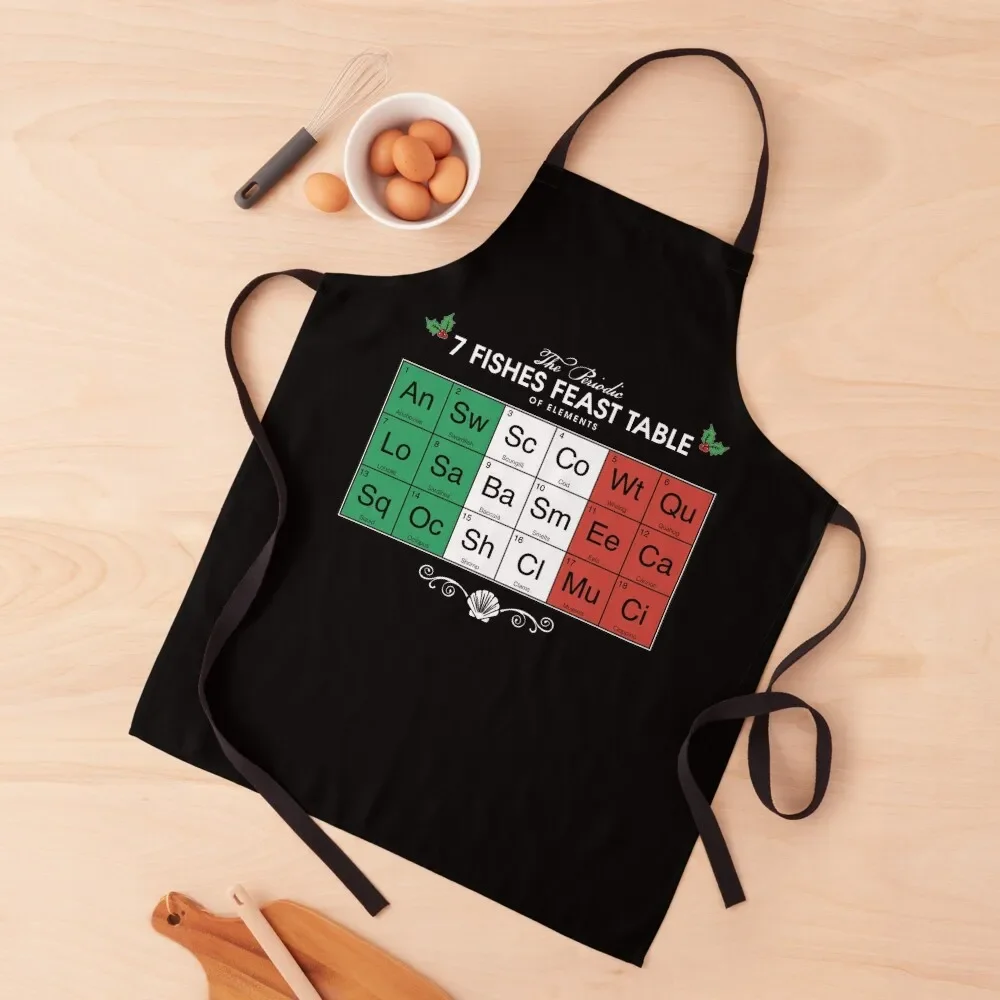 Feast Of The Seven Fishes Italian Christmas Holiday Party Apron Teacher for home useful pieces Apron