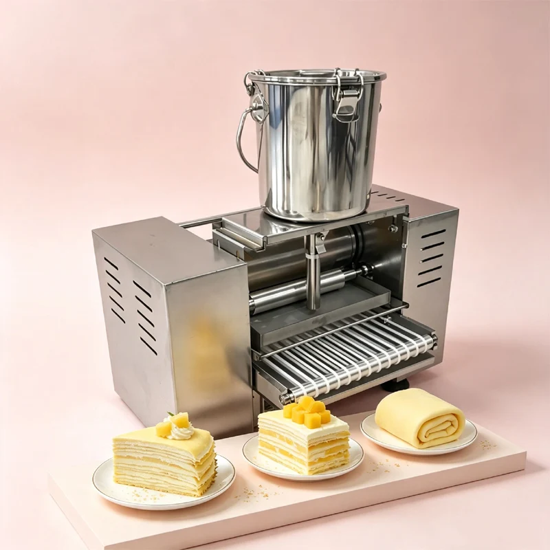 Commercial Durian Crepe Making Machine Automatic Small Size Egg Crepe Spring Roll Skin Maker
