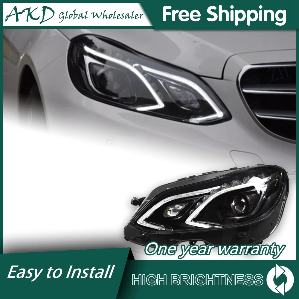 

Для Benz W212 E-Class фары 2009-2013 DRL 12 В H7 светодиодный Bi Xenon Bulbs Противотуманные фары AKD аксессуары для украшения автомобиля W211 передняя фара