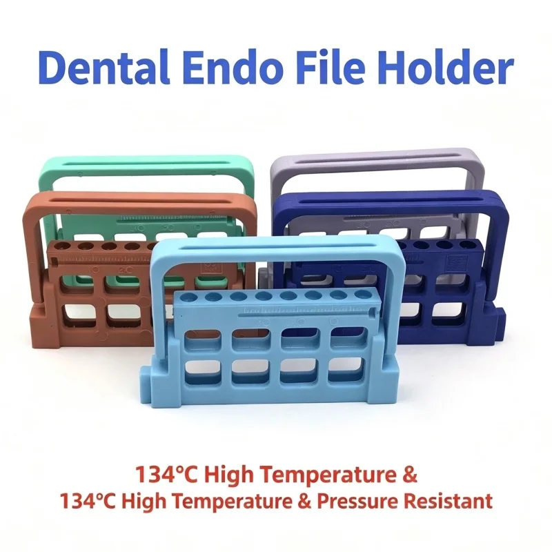 8/16 Holes Dentistry Endo Files Holder Autoclave Endodontic Bur Drill Sterilizer Case Root Canal File Block Dispenser with Ruler