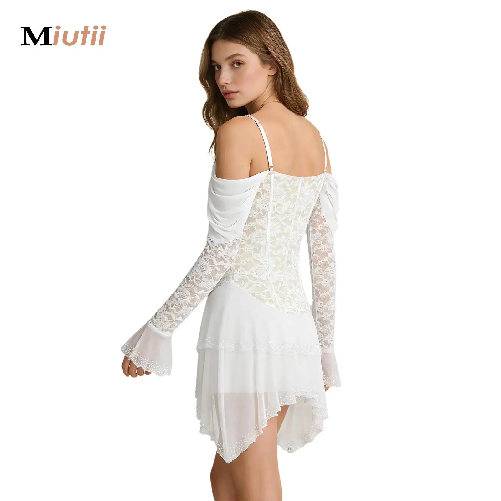 

Детское платье для девочек: латиноамериканские танцы, танго, сальса, бальные танцы, лирические танцы, фигурное катание, с открытыми плечами, с цветочным кружевом на рукавах, для выступлений