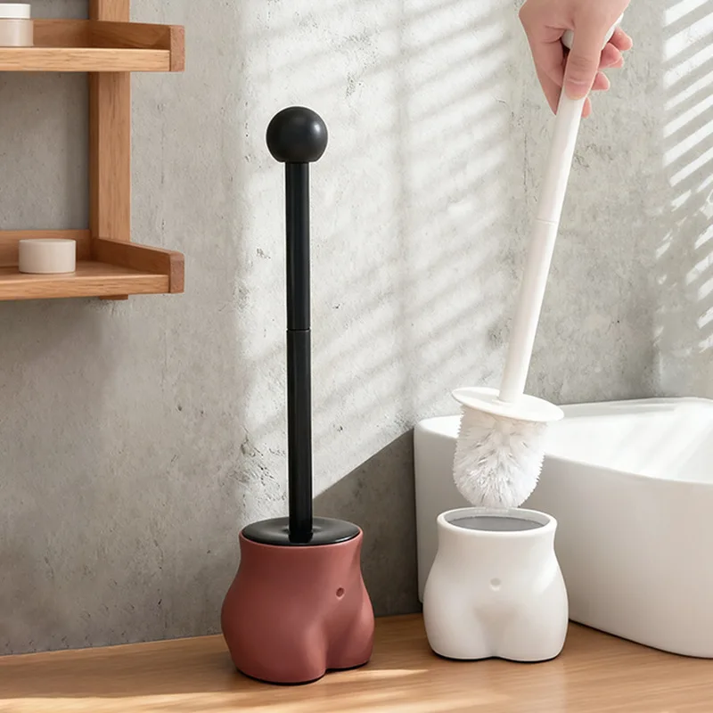 

Creative Butt Shaped Toilet Brush Novelty Bathroom Cleaning Toola with Holder Funny Toilet Bowl Brush Home Bathroom Accessories