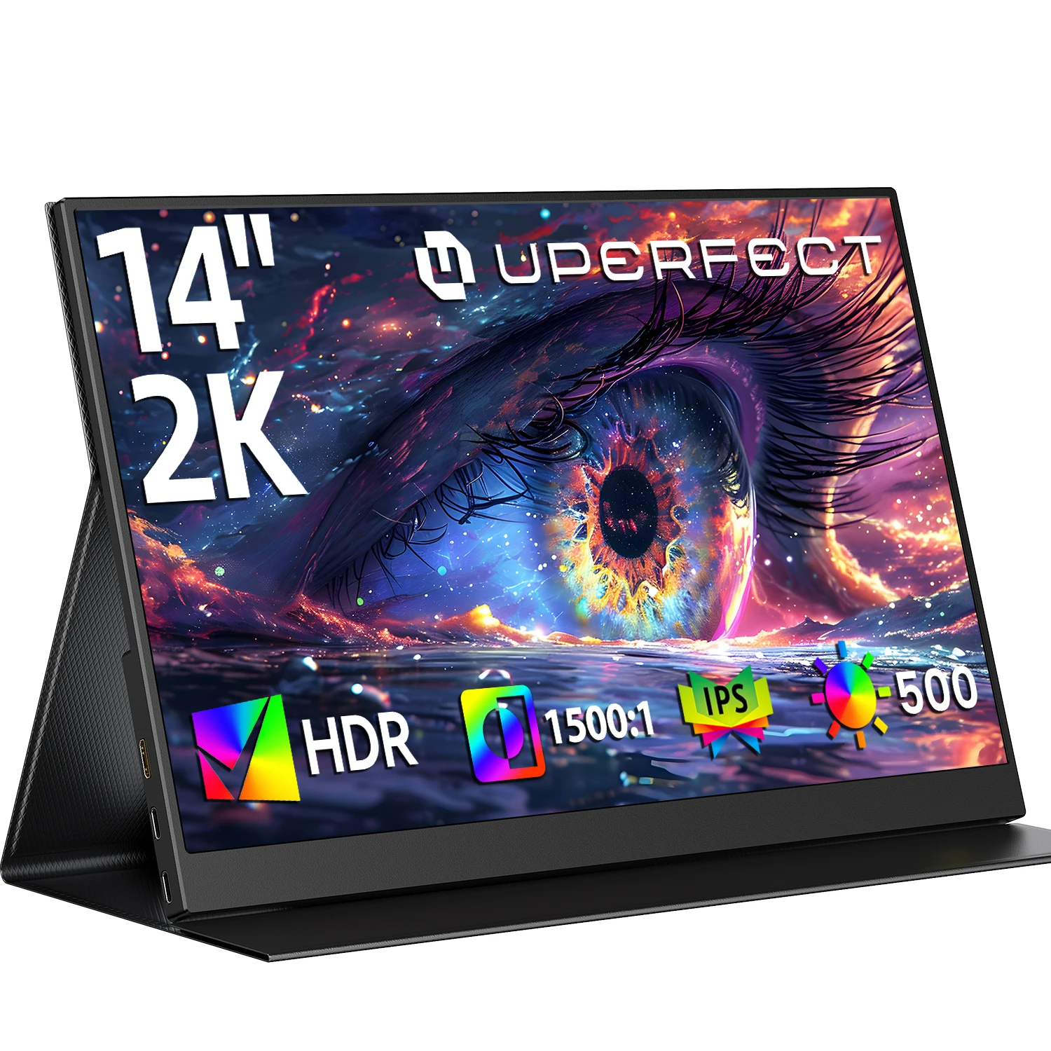UPERFECT 2K 14" tragbarer Gaming-Monitor IPS Ultraschlanker Reiserebildschirm 2160*1440P für Laptop PC Telefon Mac Zweites externes Display