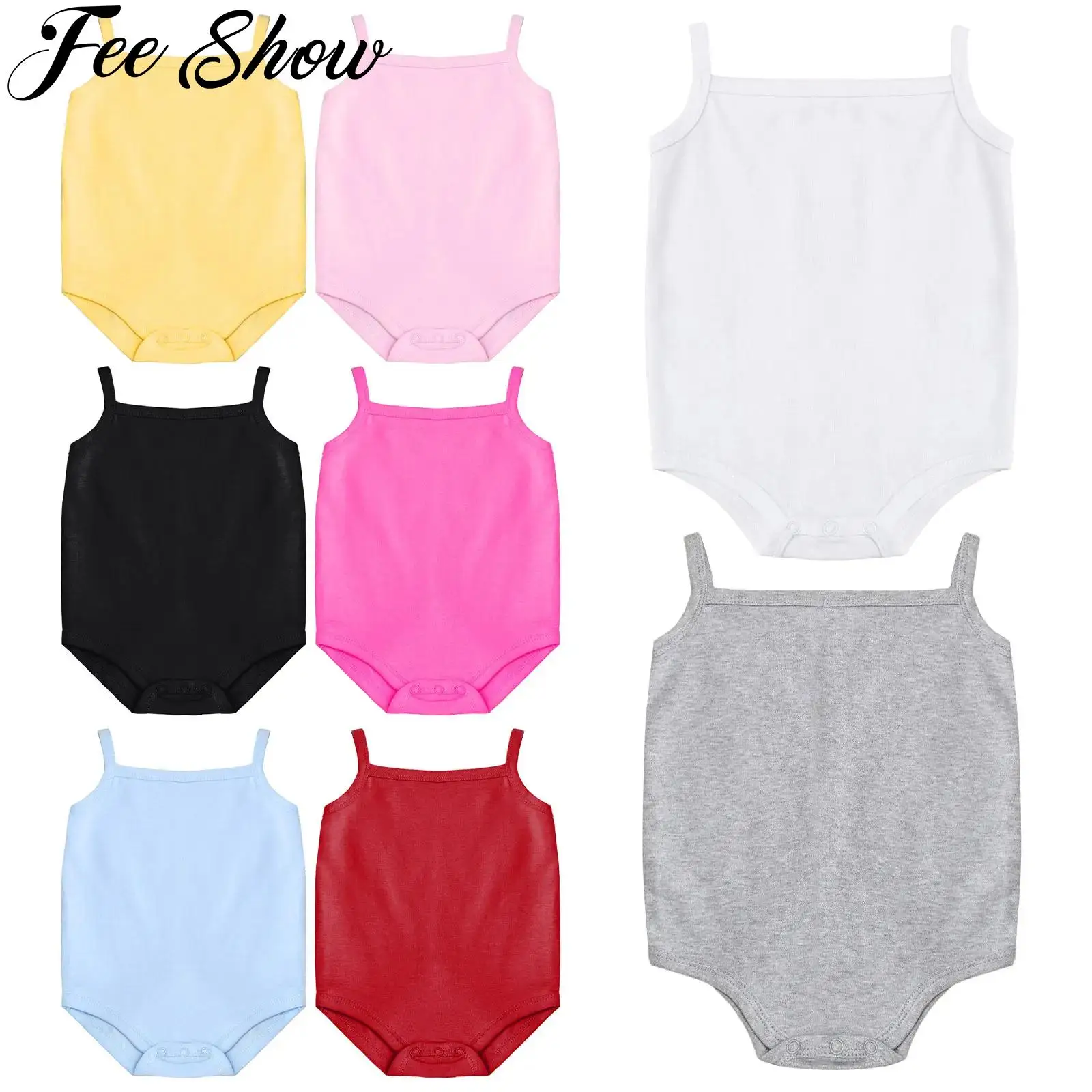 

Комбинезон на тонких бретельках для маленьких девочек, однотонный топ без рукавов, боди, цельная летняя одежда, повседневная домашняя одежда