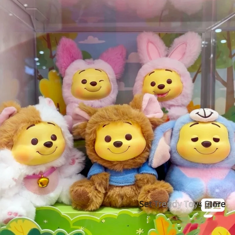 

New Disney Winnie The Pooh Naughty Party Vinyl Plush Blind Box Pooh Bag Pendant Mystery Box Decor Figurine Collectable Toy Gift