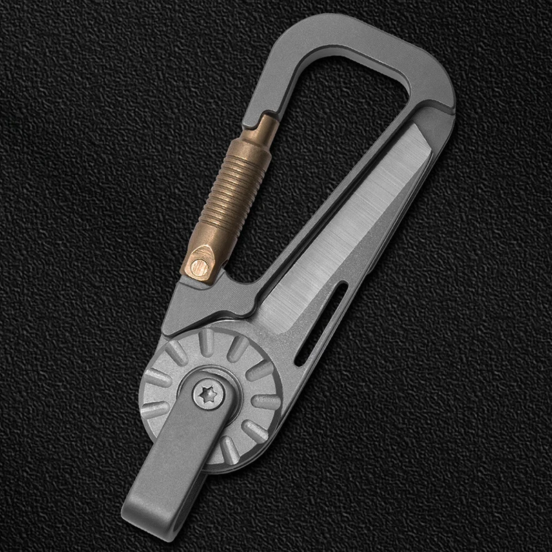 Titanium Alloy Car Keychain for Men - Built-in Mini Knife, Lightweight EDC Accessory, Daily Carry Essential