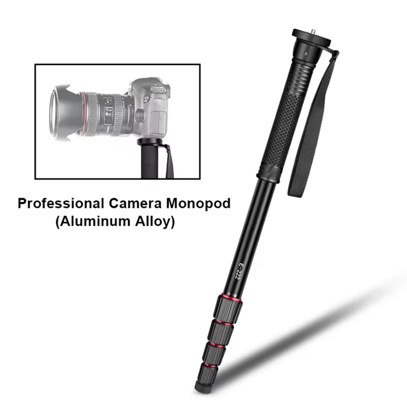 

M18K-E222 Camera Monopod Aluminum Alloy Walking Stick Lightweight For Canon Sony Camera Video Mount Adapter