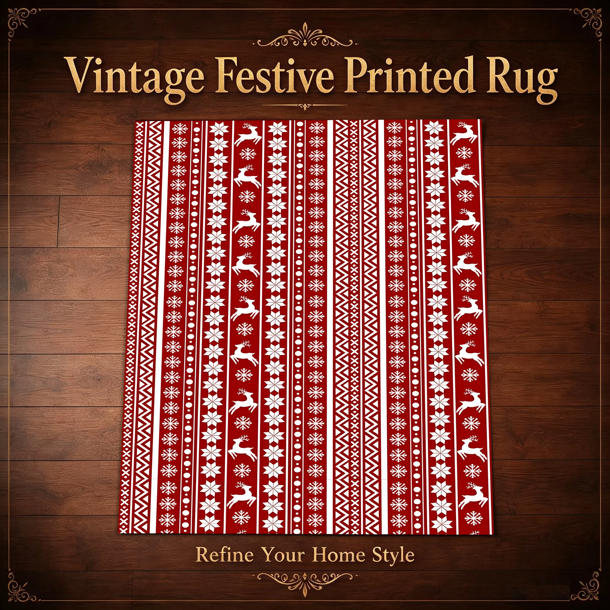 Christmas Candy Snowflake Velvet Area Rug, for Living Room Bedroom Entryway, Autumn Winter Festive Decor