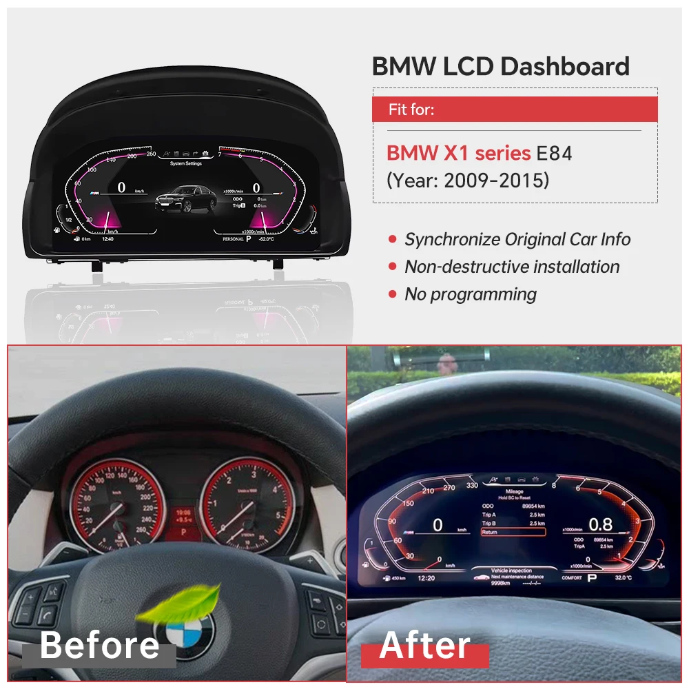 11 Inch Digital Instrument Cluster for BMW  X1 E84  2009--2015 Car Information Digital Car Speedometer Dashboard