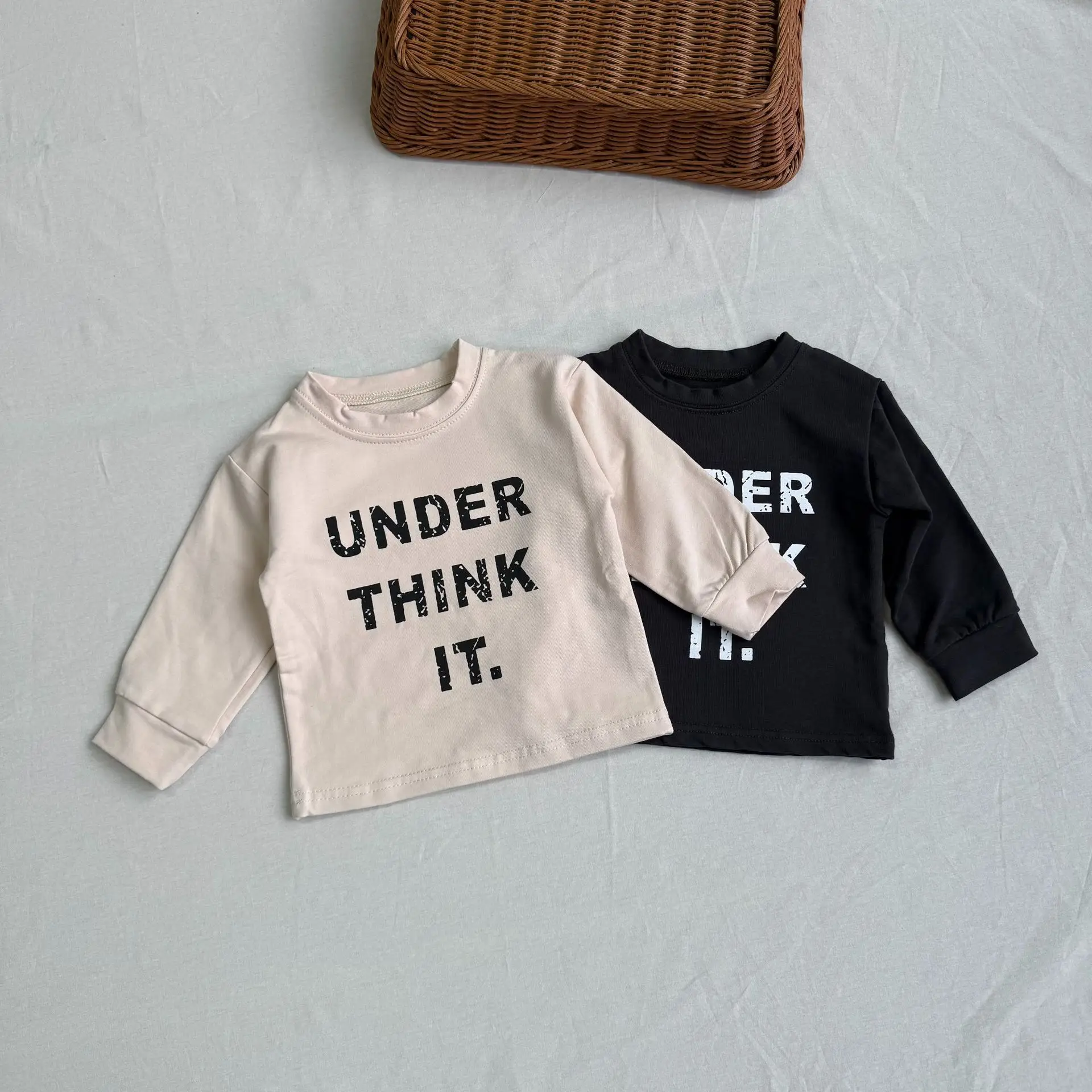 2025 Autumn New Baby Long Sleeve T Shirts Cotton Toddler Girl Bottoming Shirts Infant Boy Letter Print Tee Children Casual Tops