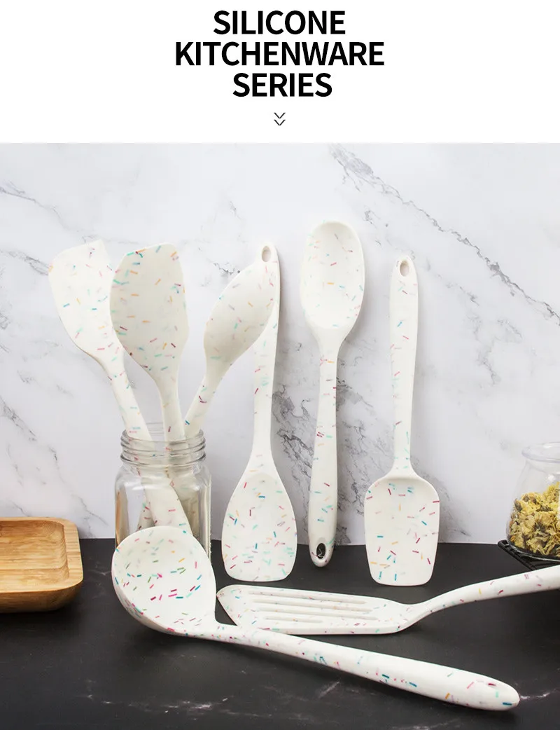 Kitchen Tools Non-stick Spatula Silicone Shovel Heat Resistant Cooking Ladel Colander Spoons Gadgets storage