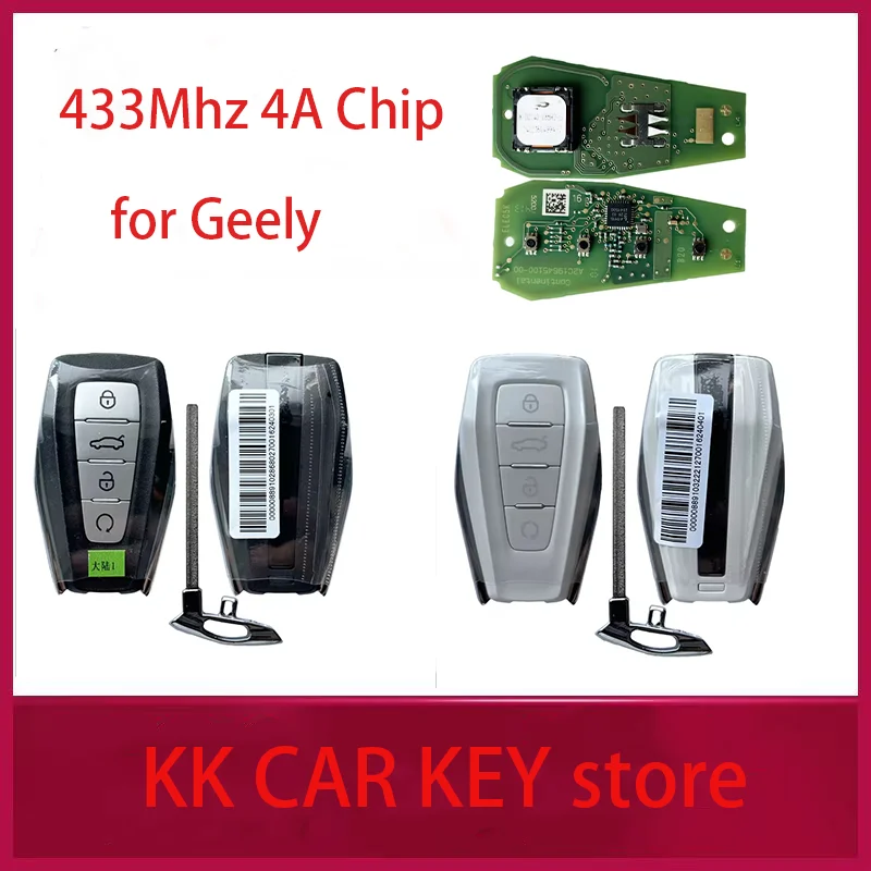 Keyless Car Remote Key 433Mhz 4A Chip for Geely Coolray Monjaro Okavango Azkarra Atlas KX11 Emgrand X7 X3 S1 Auto Smart Key