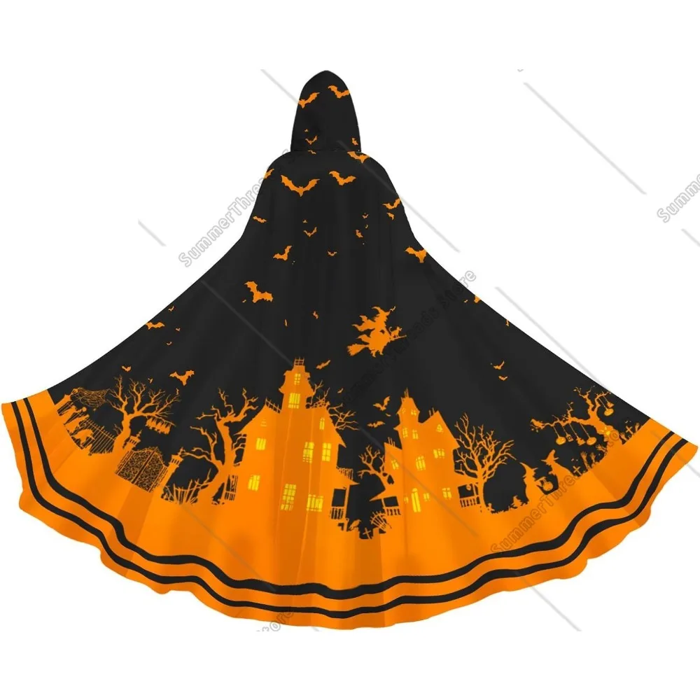 

Halloween Hooded Cloak For Men Women Robe Cape With Hood Medieval Cosplay Wizard Witch Costumes