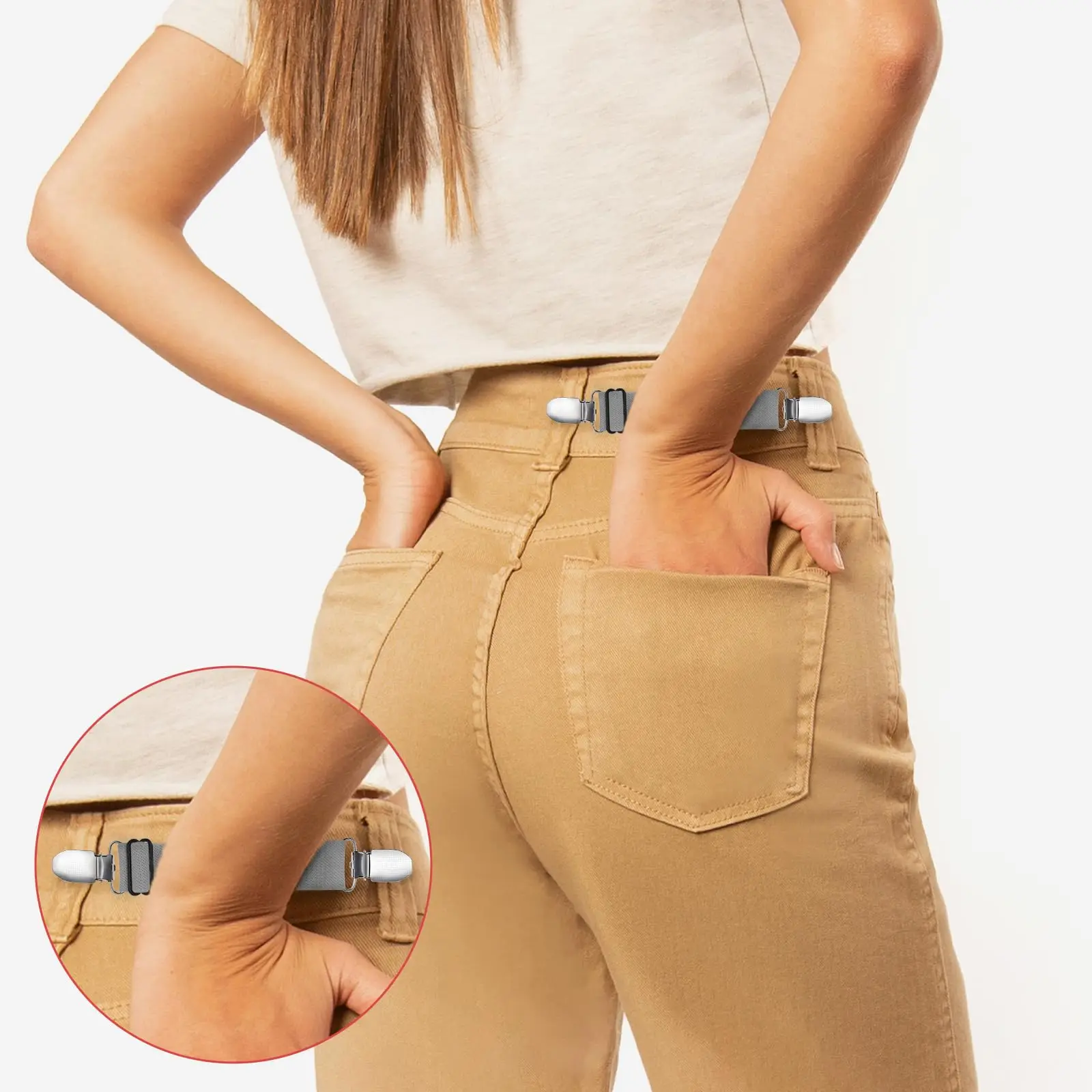 6 PCS Waist Cincher Clip Cinch Clips for Women Adjustable Waist Tightener Clip for Pants Shirt Dress Clothing Clip