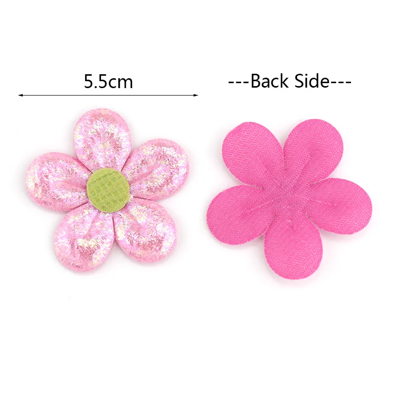 25Pcs 5.5cm Handmade Cute Magic Color Flowers Padded Appliques DIY Headwear Hairpin Gifts Crafts Decor Garment Cloth Accessories
