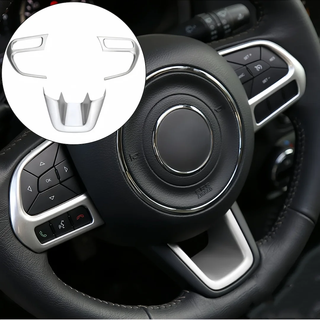 

Car Steering Wheel Panel Frame Stickers Cover Trim Accessories For Jeep Renegade 2015-2021 for Jeep Compass 2017-2020