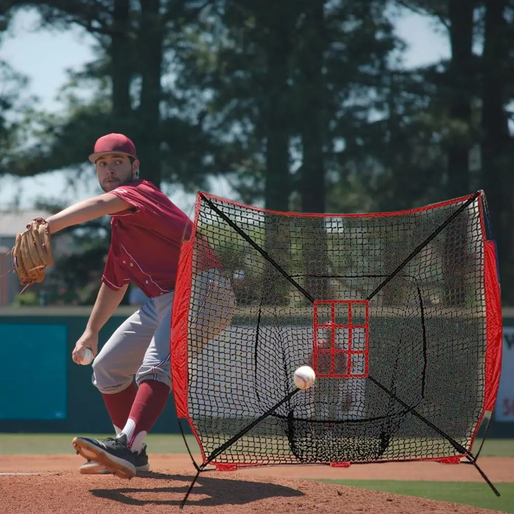 Catching Accuracy Net Enhance Baseball Skills with Adjustable Strike Zone Target Net for Pitching Hitting Catching Practice