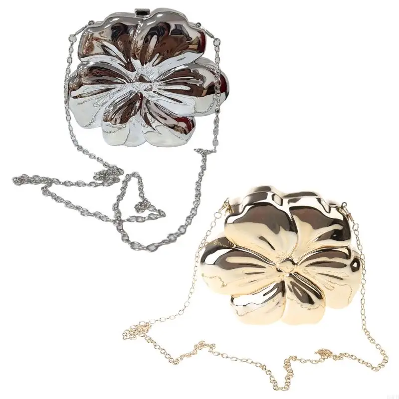 

Womens Evening Clutch Bag Acrylic Crossbody Bag Flower Evening Handbag Fashion Shoulder Bag for Wedding Party Prom