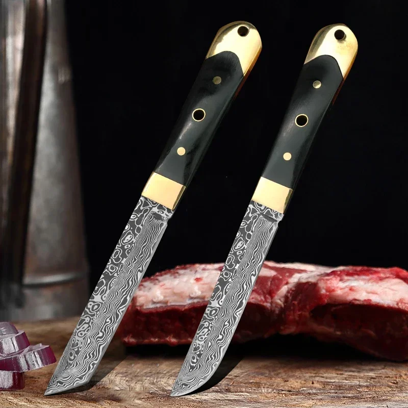 BBQ Slicing Fish Fruit Boning Knife Cleaver Meat Vegetables Utility Knife Forged Blade Kitchen Knives Wood Handle Steak Knife