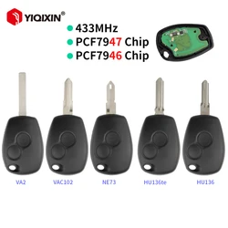 434MHz PCF7946/47 Remote Car Key For Renault Trafic Master Modus Sandero Logan Symbol Dacia Duster Logan Sandero 2012-2016