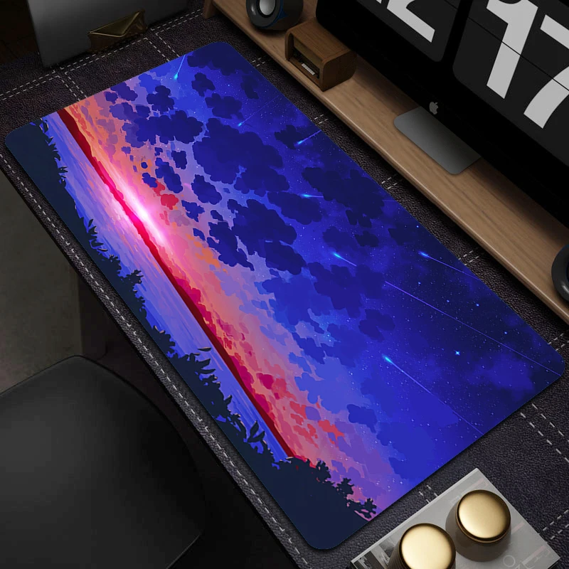 Large Mouse Pad XXL Cute Cat Rubber Mousepad Kawaii Office Computer Desk Mat 90x40cm Locking Edge Mouse Mat Premium Keyboard Pad