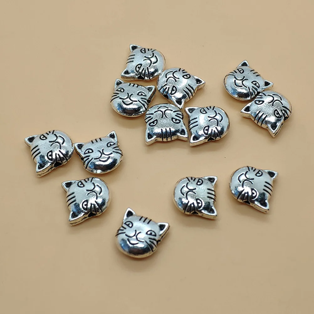 

50Pcs Small Kitten Beads Charms Mixed Alloy Pendants for DIY Jewelry Accessories Craft Vintage Style Necklace Dangle Keychain