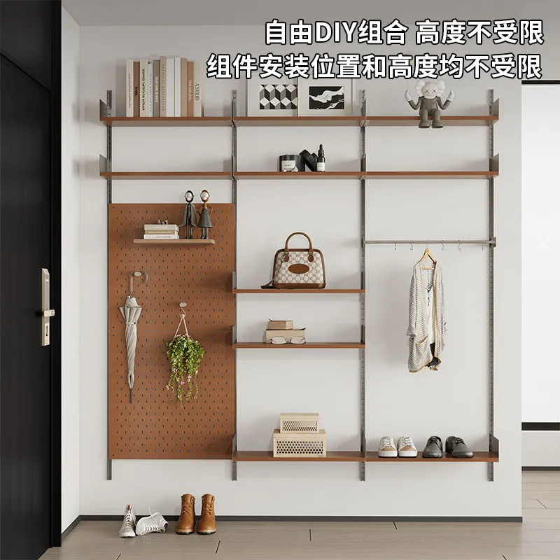 Sofa wall track storage shelf small apartment display bookshelf