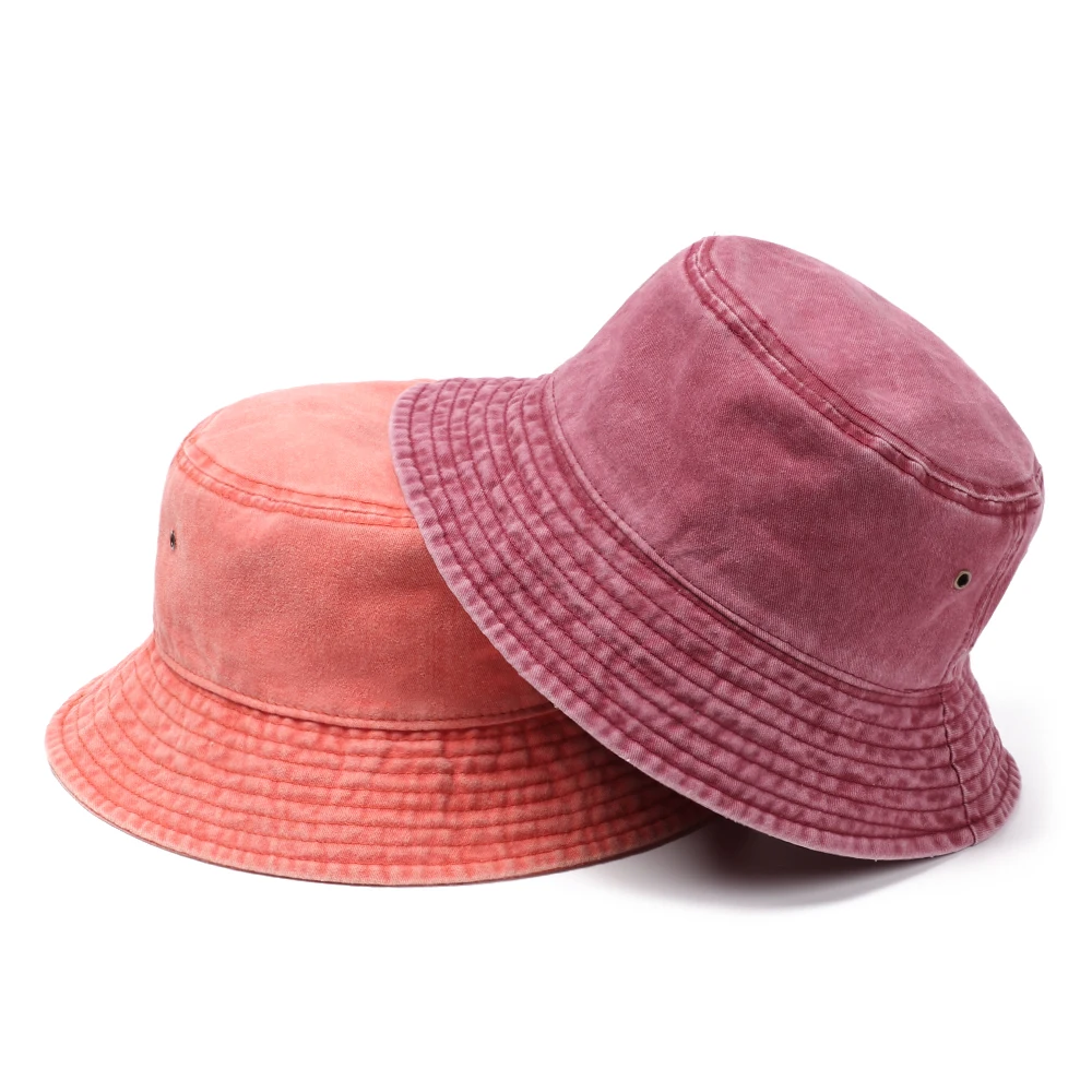 Fashion Denim Washed Bucket Hat Retro Foldable Fisherman Cap Cotton Casual Sun Hat Summer Outdoor Sunscreen Cap for Women Men