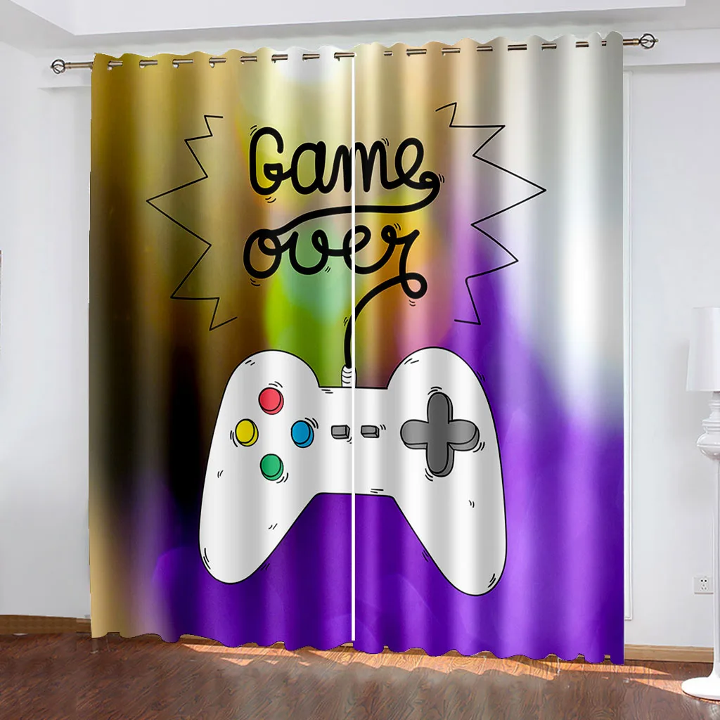 

Gamepad Series Stick Figure Printing Blackout Living Room Curtains, Home Decoration Bedroom Curtains Cortina De Ventana