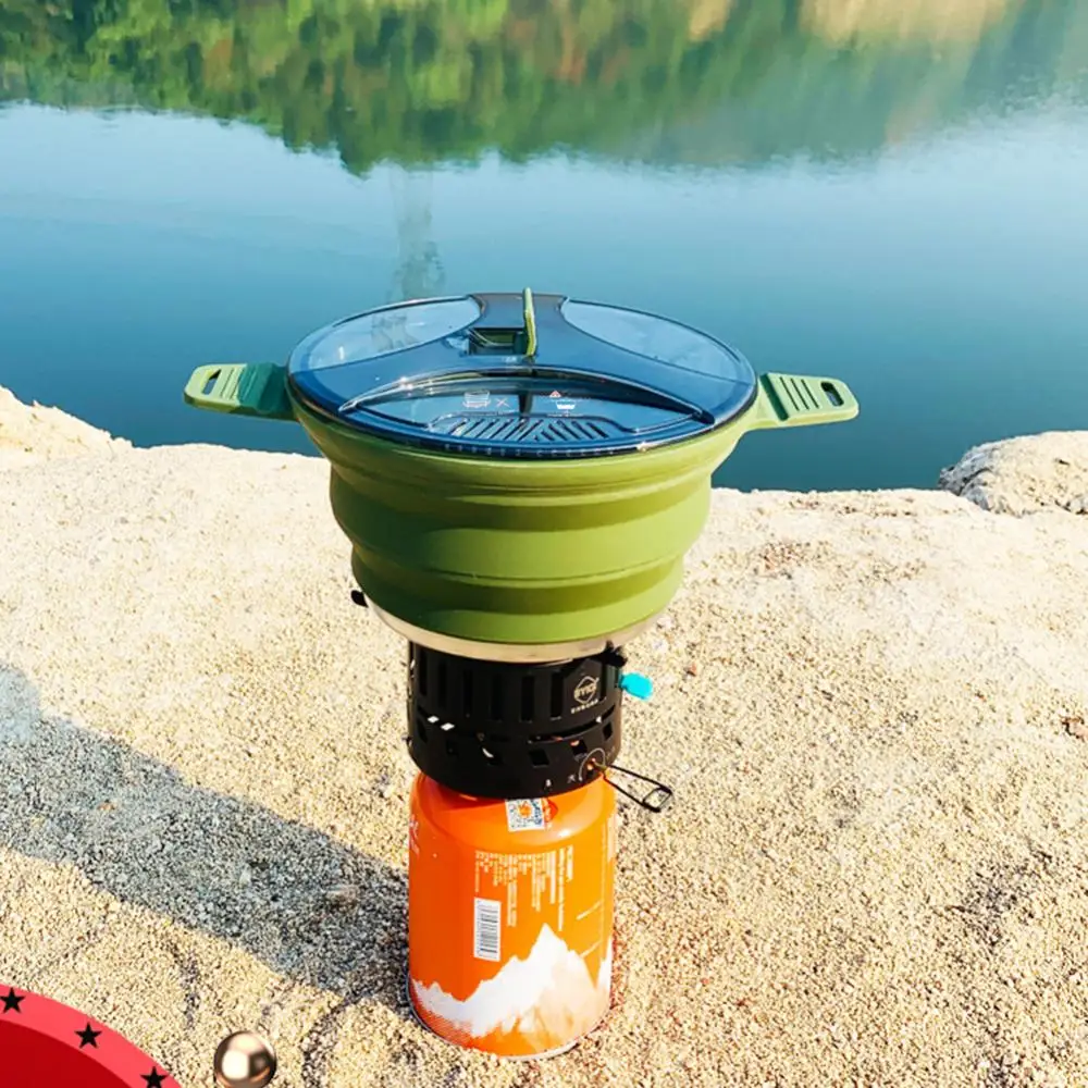 

2.5L Silicone Folding Pot Portable Coffee Tea Cooking Pot Outdoor Picnic Camping Cookware Stirfry Heat-Resistant Kitchen cooker