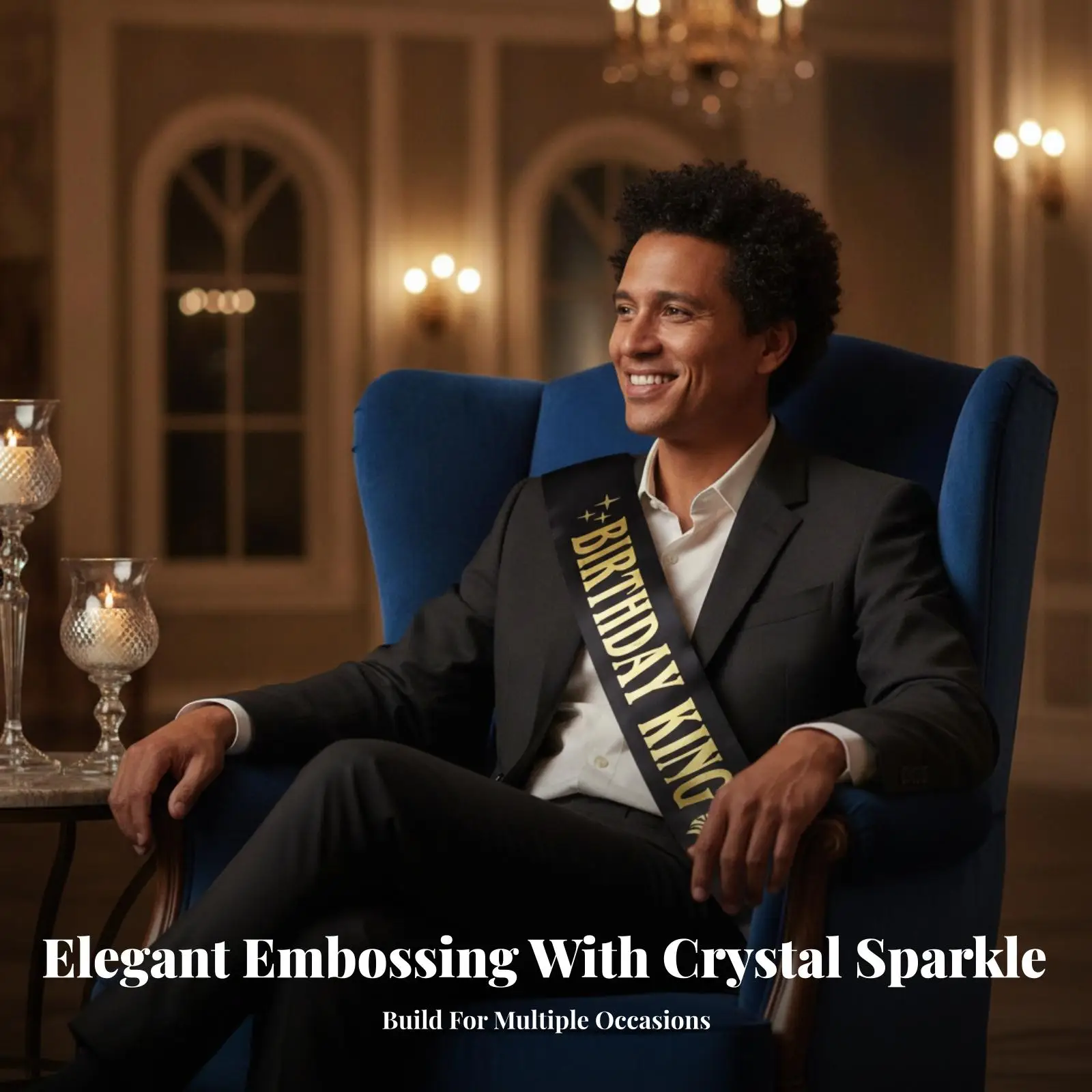 Eye-Catching Birthday Sash | Pointed Ends, Ceremonial Sash, picture-ready, Men