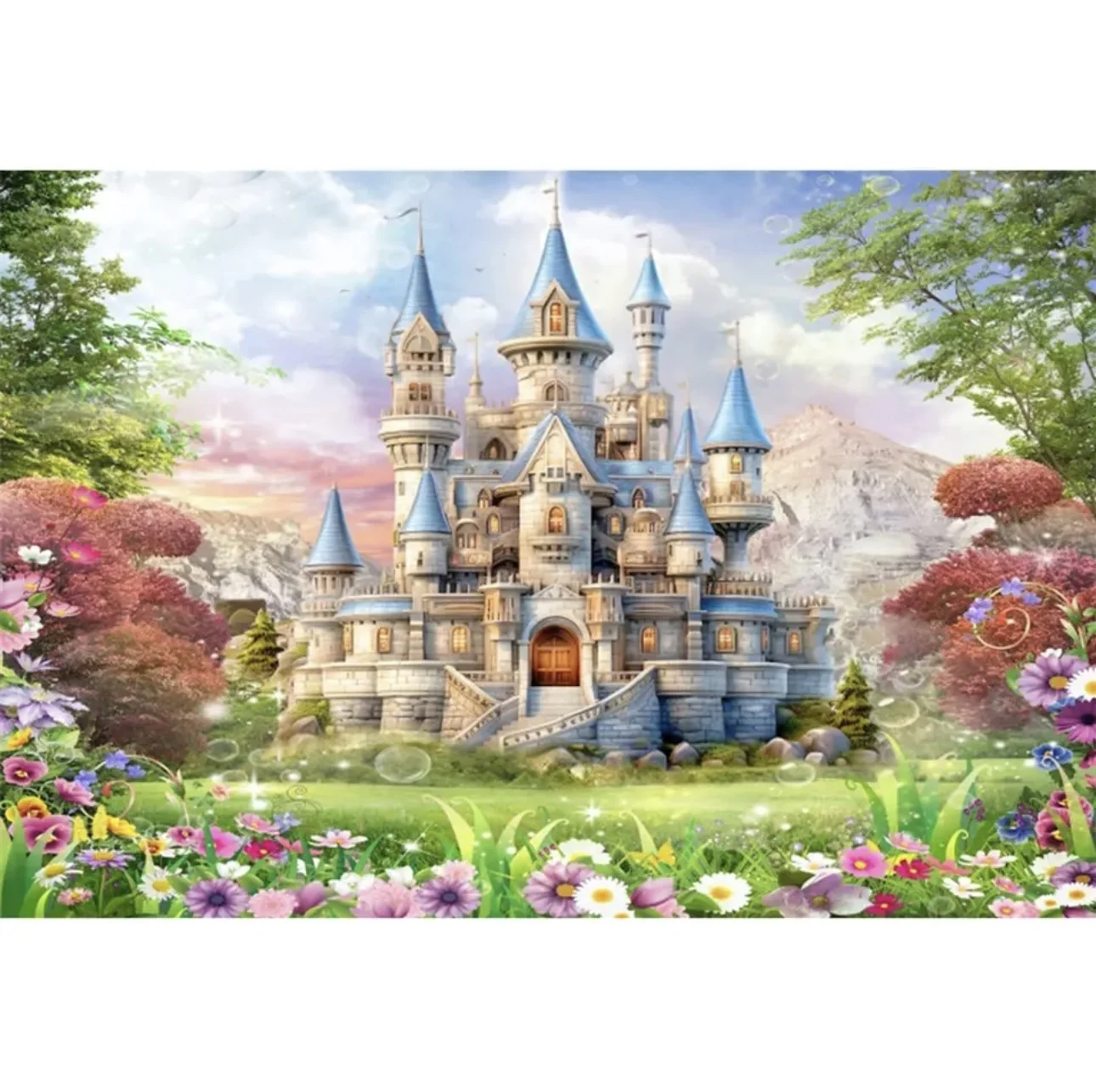 Castle Fairy Tale Pink Castle Background Princess Girls Birthday Party Decoration Baby Shower Cake Portrait Photography Backdrop