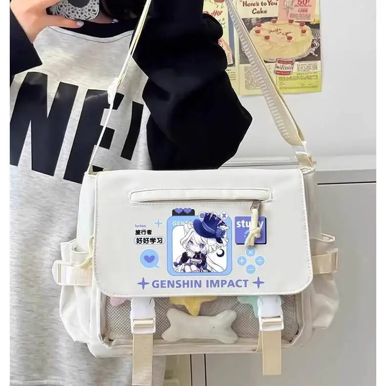 

Anime Game Gs Impact Cos Lyney Neuvillette Yae Miko Venti Zhongli Etc. 30X25x10cm Unisex 2025 Daily Messenger Bag Present