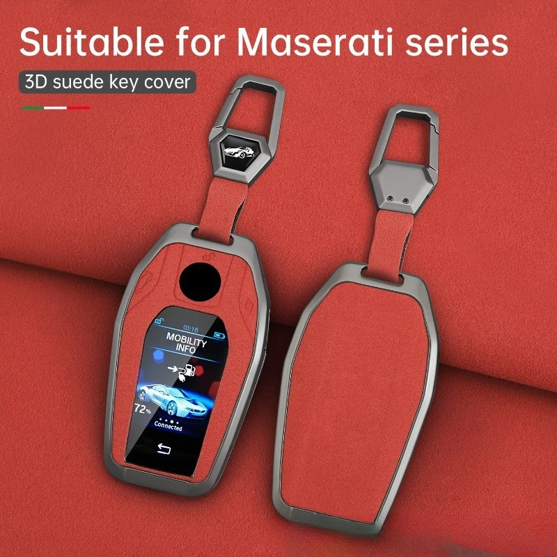 

Key Fob Cover for BMW 7 Series Display Key/X5 Remote/6GT Smart Touch Screen, Heavy Duty Metal KeyCase Shell with Keychain