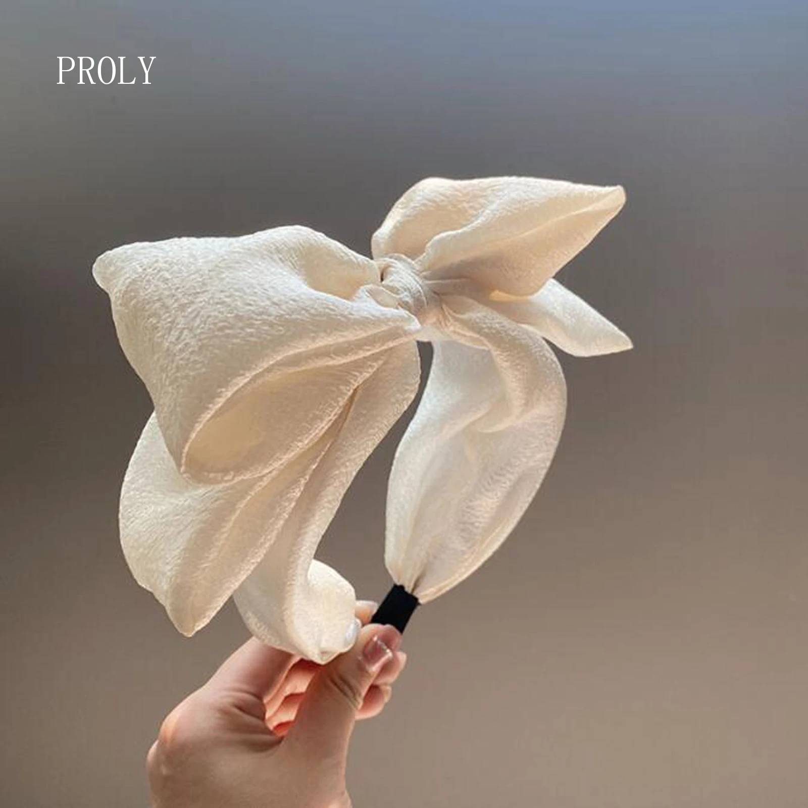 PROLY New Fashion Women Headband Big Bow Knot Hairband Casual Headwear Fresh Color Summer Turban Wide Side Hair Accessories