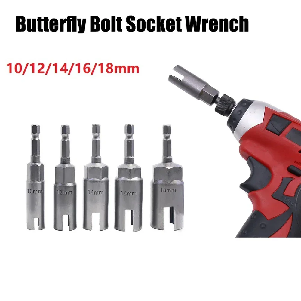 1 Pcs Socket Driver Slot Butterfly Bolt Socket Sleeve Wrench Screwdriver W/ Hex Shank For Screw Remove Hand Tool