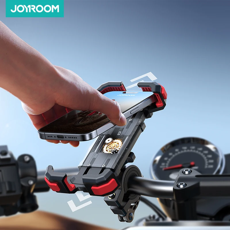 Joyroom 360°Rotation Motorcycle Phone Holder Bike Phone Mount Upgrade Adjustable Bicycle Scooter Handlebar Cradle Clip for Phone